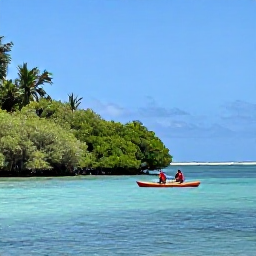 Caribbean Holidays, Martinique Adventure Holidays, Sea kayakers paddling beside mangroves and calm turquoise water on the Martinique coast