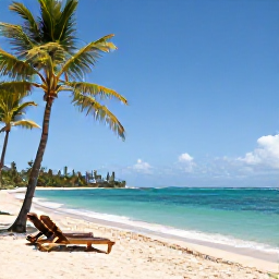 Caribbean Holidays, Martinique All Inclusive, A welcoming all-inclusive resort beside a turquoise Caribbean beach in Martinique, with palm trees, sun loungers and gentle waves