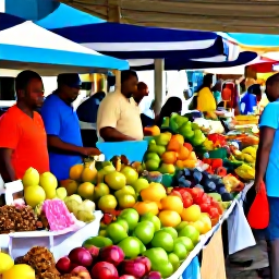 Caribbean Holidays, Martinique April Holidays, Colourful Fort-de-France market in Martinique with fresh fruit, spices, flowers and local shoppers