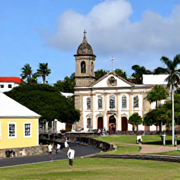 Caribbean Holidays, Martinique April Holidays, Visitors exploring historic Fort-de-France with colourful colonial buildings, a church and tropical greenery