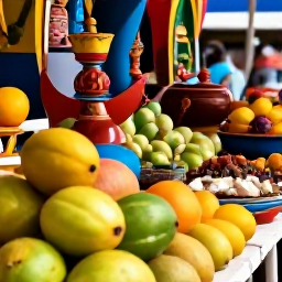 Caribbean Holidays, Martinique August, Colourful Fort-de-France market in Martinique, displaying tropical fruit, spices and local crafts in bright morning light