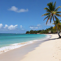 Caribbean Holidays, Martinique August Holidays, A sunny Martinique beach in August with turquoise water, palm trees and a relaxed all-inclusive holiday atmosphere
