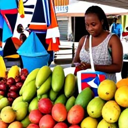Caribbean Holidays, Martinique Backpacking, Colourful Fort-de-France market with tropical fruit, spices, handmade crafts and friendly local shoppers