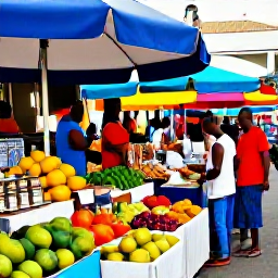 Caribbean Holidays, Martinique Backpacking, Colourful Fort-de-France street market in November, with stalls of tropical fruit, spices and local food