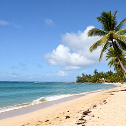 Caribbean Holidays, Martinique Beach Holidays, A sunny Martinique beach in January with turquoise water, golden sand, palm trees and a relaxed Caribbean atmosphere