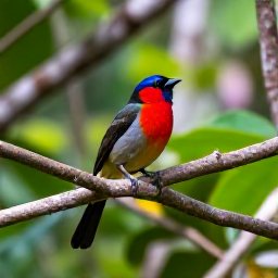 Caribbean Holidays, Martinique Birdwatching, Colourful Martinique birds perched in tropical forest foliage, soft morning light