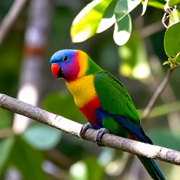 Caribbean Holidays, Martinique Birdwatching, Colourful Martinique parrot in lush rainforest foliage during a warm August morning