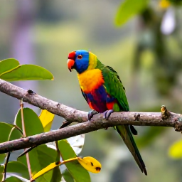 Caribbean Holidays, Martinique Birdwatching, Colourful Martinique parrot in lush rainforest foliage, soft morning light