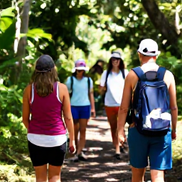 Caribbean Holidays, Martinique Birdwatching, Friendly travellers birdwatching on a shaded Martinique nature trail in May