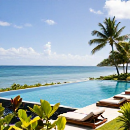 Caribbean Holidays, Martinique Business Class, A stylish beachfront hotel in Martinique with an infinity pool, loungers, tropical gardens and calm turquoise Caribbean water