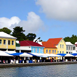 Caribbean Holidays, Martinique Business Class, Colourful Fort-de-France waterfront and market in Martinique, with local stalls, historic buildings and visitors exploring