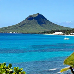 Caribbean Holidays, Martinique Business Class, Martinique coastal landscape with clear blue water, green hills, volcanic scenery and a small sailing boat near shore