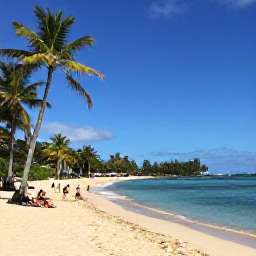 Caribbean Holidays, Martinique Business Class, Palm-fringed Martinique beach with calm turquoise water, November sunshine and a few relaxed visitors