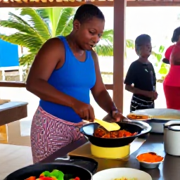 Caribbean Holidays, Martinique Cooking, Friendly Martinique cooking class preparing Creole dishes with fresh fish, herbs, chillies and vegetables