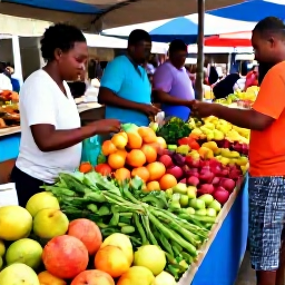 Caribbean Holidays, Martinique Cooking Holidays, A colourful Martinique market in June with fresh tropical fruit, vegetables, herbs and spices, local shoppers and a warm Caribbean atmosphere