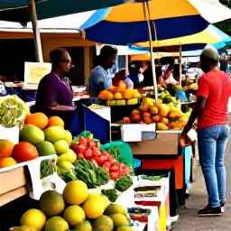 Caribbean Holidays, Martinique Cooking Holidays, Colourful Fort-de-France market in Martinique with fresh tropical fruit, herbs, spices and local shoppers in warm January sunshine