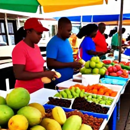 Caribbean Holidays, Martinique Cooking Holidays, Colourful Martinique market in October with tropical fruit, spices, fresh fish and friendly local shoppers