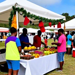 Caribbean Holidays, Martinique December Holidays, Traditional Martinique Christmas market with handmade crafts, tropical fruit, spices and friendly local vendors