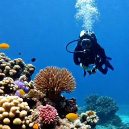 Caribbean Holidays, Martinique Diving, A scuba diver exploring a vibrant coral reef with tropical fish near Martinique