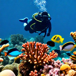 Caribbean Holidays, Martinique Diving, Colourful coral reef and tropical fish beneath clear turquoise water off Martinique in September