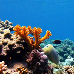 Caribbean Holidays, Martinique Diving May, Underwater view of tropical fish, sponges and coral near a rocky reef in Martinique