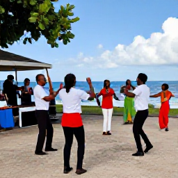 Caribbean Holidays, Martinique Holidays November, Traditional Martinique dance and live music at an outdoor cultural gathering near the coast in November