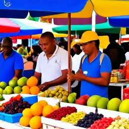 Caribbean Holidays, Martinique Holidays, Visitors exploring Fort-de-France market in Martinique, with tropical fruit, spices, flowers and colourful stalls