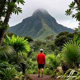 Caribbean Holidays, Martinique in April, Scenic solo hike through lush Martinique rainforest beneath Mount Pel&eacute;e, with dramatic mountain views