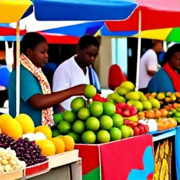 Caribbean Holidays, Martinique in May, Colourful Fort-de-France market in Martinique with tropical fruit, spices and friendly local stallholders