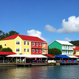 Caribbean Holidays, Martinique Instagram Hotspots, Colourful waterfront buildings and market stalls in Fort-de-France, Martinique, photographed in bright February sunshine
