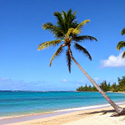 Caribbean Holidays, Martinique Instagram Spots, Turquoise sea, golden sand and leaning palm trees at Anse Couleuvre beach in Martinique on a bright December day