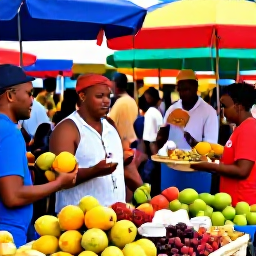 Caribbean Holidays, Martinique January Holidays, Colourful Fort-de-France market in Martinique with tropical fruit, spices and local shoppers