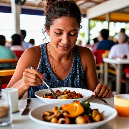 Caribbean Holidays, Martinique January Holidays, Solo diner enjoying Creole seafood and French-Caribbean cuisine at a welcoming Martinique restaurant