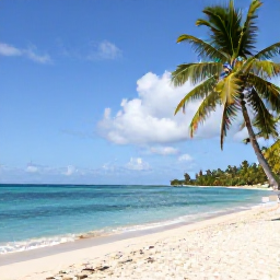 Caribbean Holidays, Martinique January Holidays, Sunny Martinique beach in January with turquoise Caribbean water, soft white sand and swaying palm trees