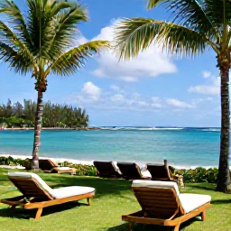 Caribbean Holidays, Martinique June Holidays, A peaceful adults-only resort overlooking a bright turquoise Caribbean bay in Martinique, with sun loungers, palm trees and a relaxed June atmosphere