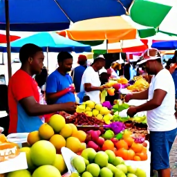 Caribbean Holidays, Martinique Luxury Holidays, Colourful Fort-de-France market in Martinique with fresh fruit, spices, flowers and local shoppers