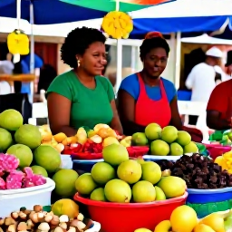 Caribbean Holidays, Martinique Luxury Holidays, Colourful Fort-de-France market in Martinique with tropical fruit, spices, flowers and friendly local vendors