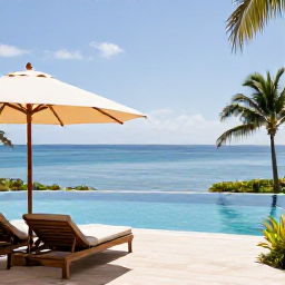 Caribbean Holidays, Martinique Luxury Holidays, Luxury beachfront resort in Martinique with a private terrace, infinity pool and views across calm blue sea