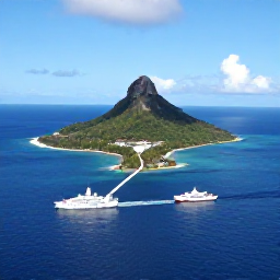 Caribbean Holidays, Martinique Multi-Country, A Caribbean island-hopping scene with a ferry or small plane connecting Martinique to a neighbouring tropical island