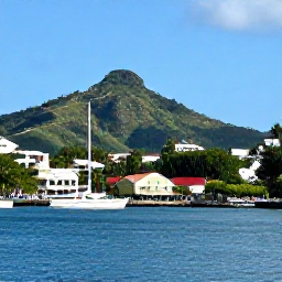 Caribbean Holidays, Martinique Multi-Country Holidays, Colourful Fort-de-France waterfront in Martinique on a bright May morning, with Caribbean boats and tropical hills in the background