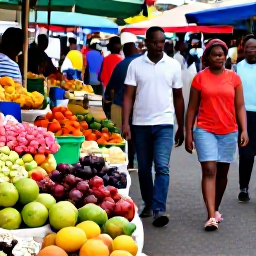 Caribbean Holidays, Martinique Multi Country, Travellers walking through Fort-de-France market in Martinique, surrounded by colourful fruit, spices, flowers and local produce