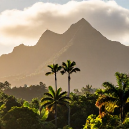 Caribbean Holidays, Martinique Nature Holidays, Lush Martinique rainforest and volcanic mountains in September, with tropical greenery and soft morning light