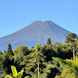 Caribbean Holidays, Martinique Nature, Lush Martinique rainforest and Mount Pel&eacute;e beneath a clear January sky