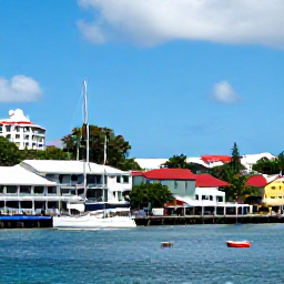 Caribbean Holidays, Martinique Solo Holidays, A sunny September view of Fort-de-France harbour and colourful waterfront buildings in Martinique