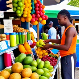 Caribbean Holidays, Martinique Solo Holidays, Colourful Fort-de-France market in Martinique, solo traveller browsing tropical fruit, spices and local crafts