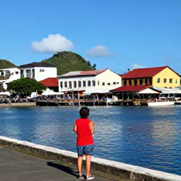 Caribbean Holidays, Martinique Solo Holidays, Colourful Fort-de-France waterfront and market in Martinique with a solo visitor exploring