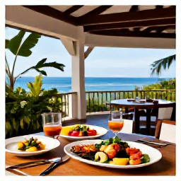 Caribbean Holidays, Martinique Spa Breaks, Elegant Martinique restaurant serving French and Creole cuisine, fresh seafood, tropical fruit and relaxed evening atmosphere