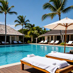 Caribbean Holidays, Martinique Spa Breaks, Relaxing spa treatment beside a tropical hotel pool in Martinique