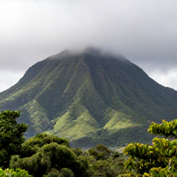 Caribbean Holidays, Martinique Tours, A scenic Martinique tour through rainforest towards Mount Pel&eacute;e, with dramatic green slopes and misty clouds