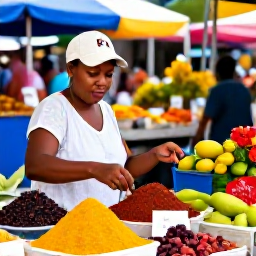 Caribbean Holidays, Martinique Tours, Bustling Fort-de-France market in Martinique with spices, tropical fruit, flowers and friendly local vendors